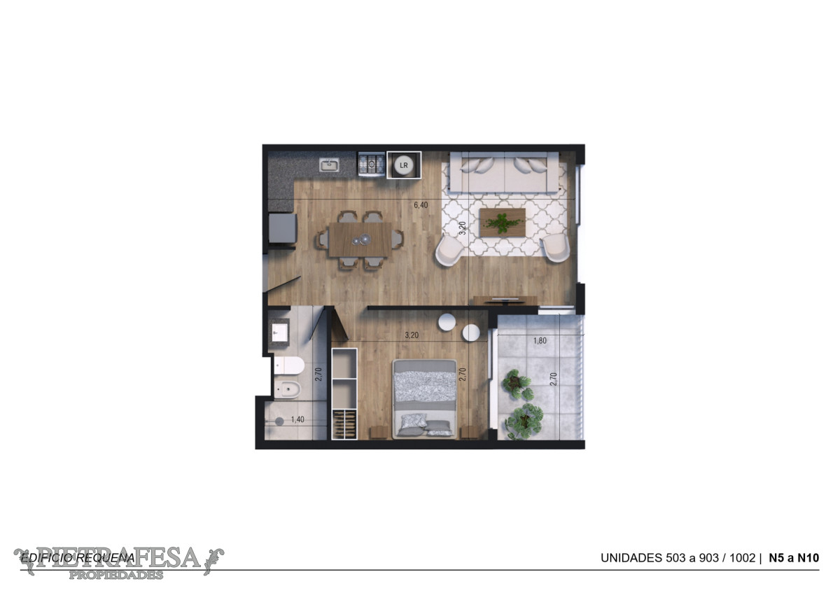 Apartamento ID.10204 - Apto a estrenar 1 dormitorio, 1 baño y terraza-Cordón