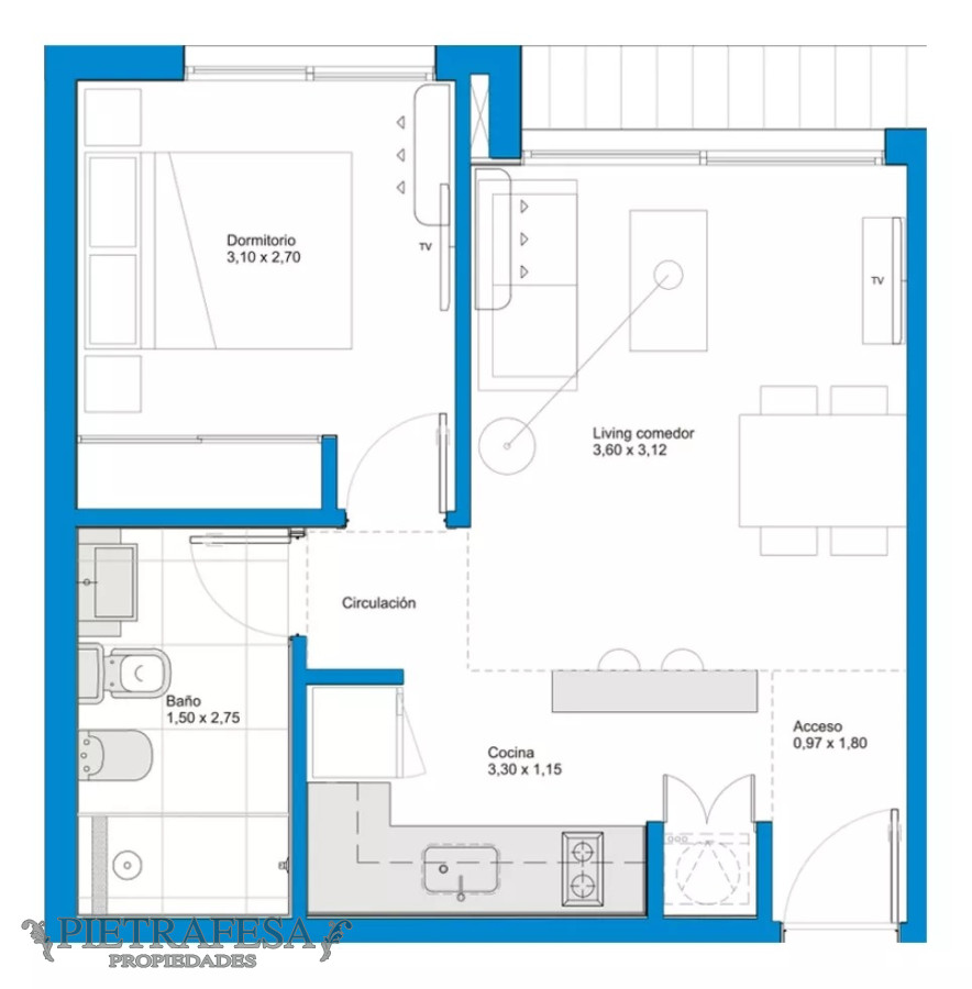 Apartamento ID.8441 - Apartamento en venta con renta, 1 dormitorio, 1 baño y garaje- Samuel Blixen-Malvin