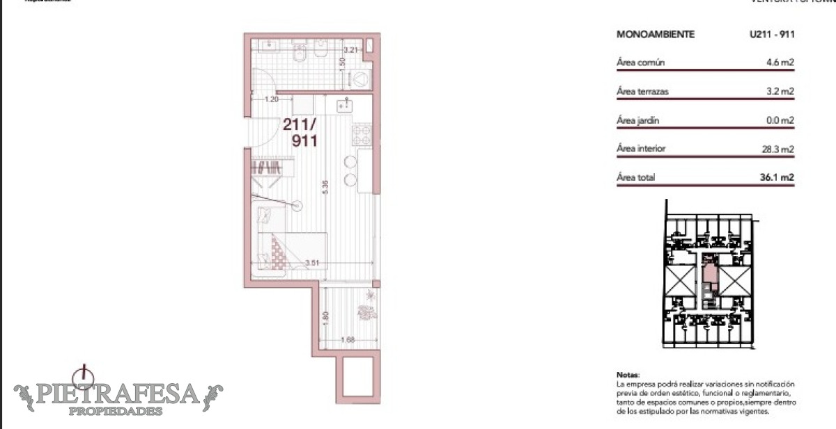 Apartamento ID.9112 - Monoambiente en venta con terraza-Cordón