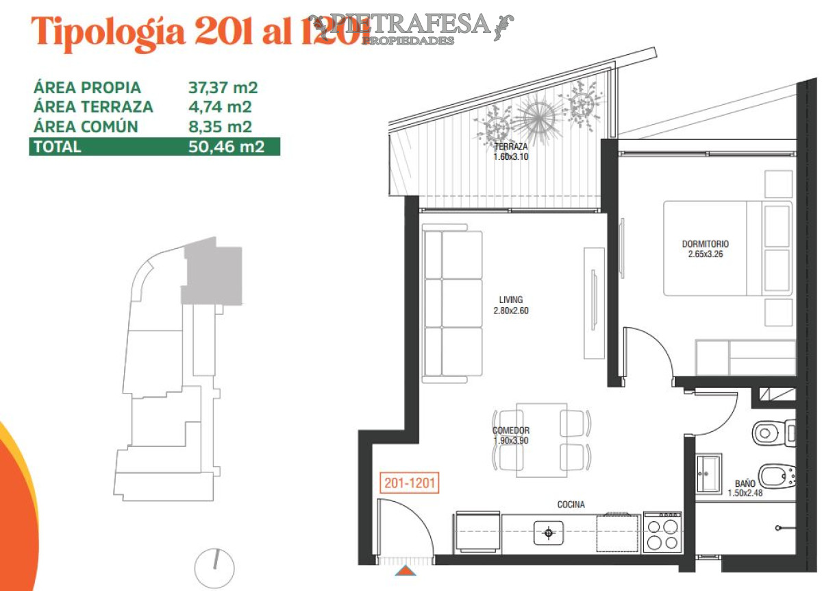 Apartamento ID.13078 - Apto en venta a estrenar, 1 dormitorio, terraza -Tres Cruces