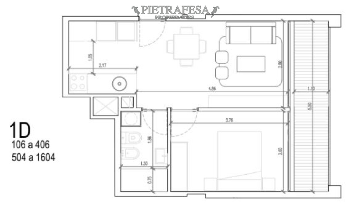 Apartamento ID.13062 - Apto a estrenar en venta, 1 dormitorio, 1 baño y terraza-La Blanqueada