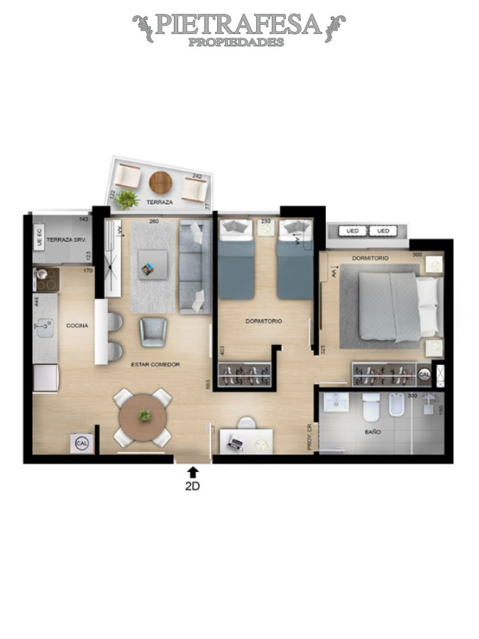 Apartamento ID.7768 - Apartamento en venta a estrenar 2 dormitorios, 1 baño y terraza - Paraguay - Centro