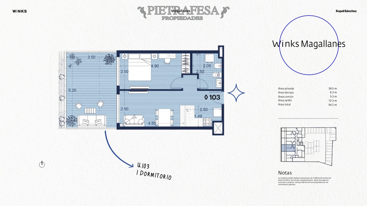 Apartamento ID.8480 - Apartamento a estrenar, 1 dormitorio, 1 baño y terraza-Magallanes- Palermo