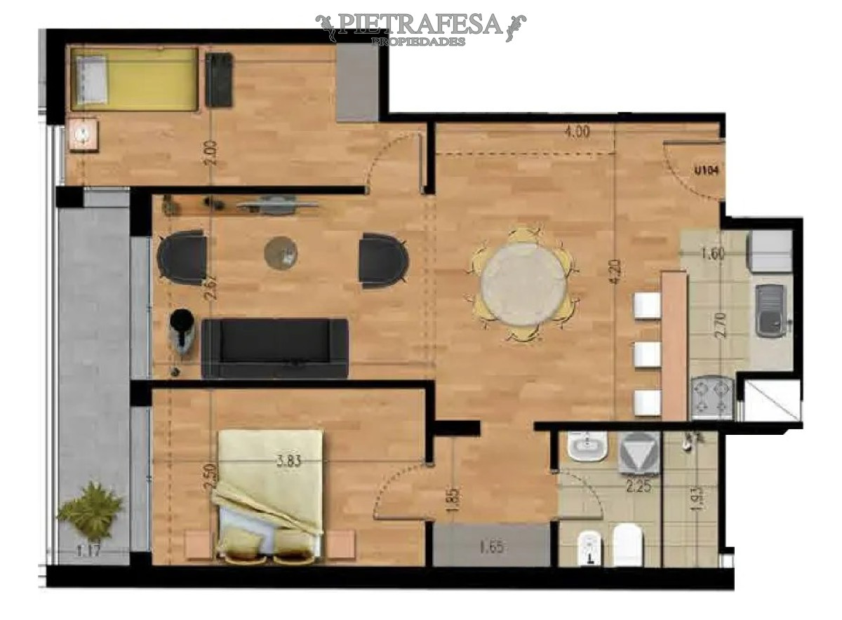 Apartamento ID.14200 - Apartamento 2 domitorios y balcón a estrenar! con Renta