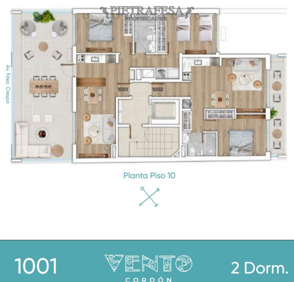 Apartamento ID.12052 - Apto a estrenar, 2 dormitorios, 1 baño, terraza-Cordón