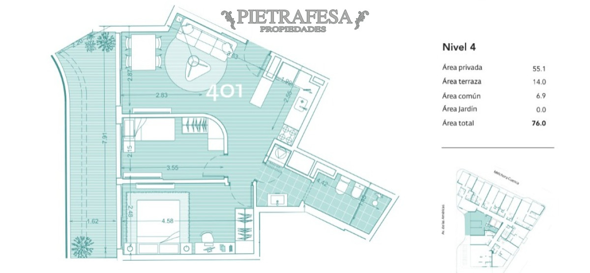 Apartamento ID.10176 - Apto a estrenar 2 dormitorios, 1 baño y terraza-Barra de Carrasco