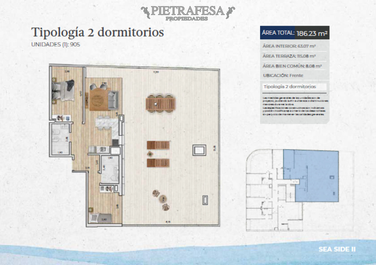 Apartamento ID.13456 - Apto a estrenar 3 dormitorios, 2 baños y terraza-Pocitos