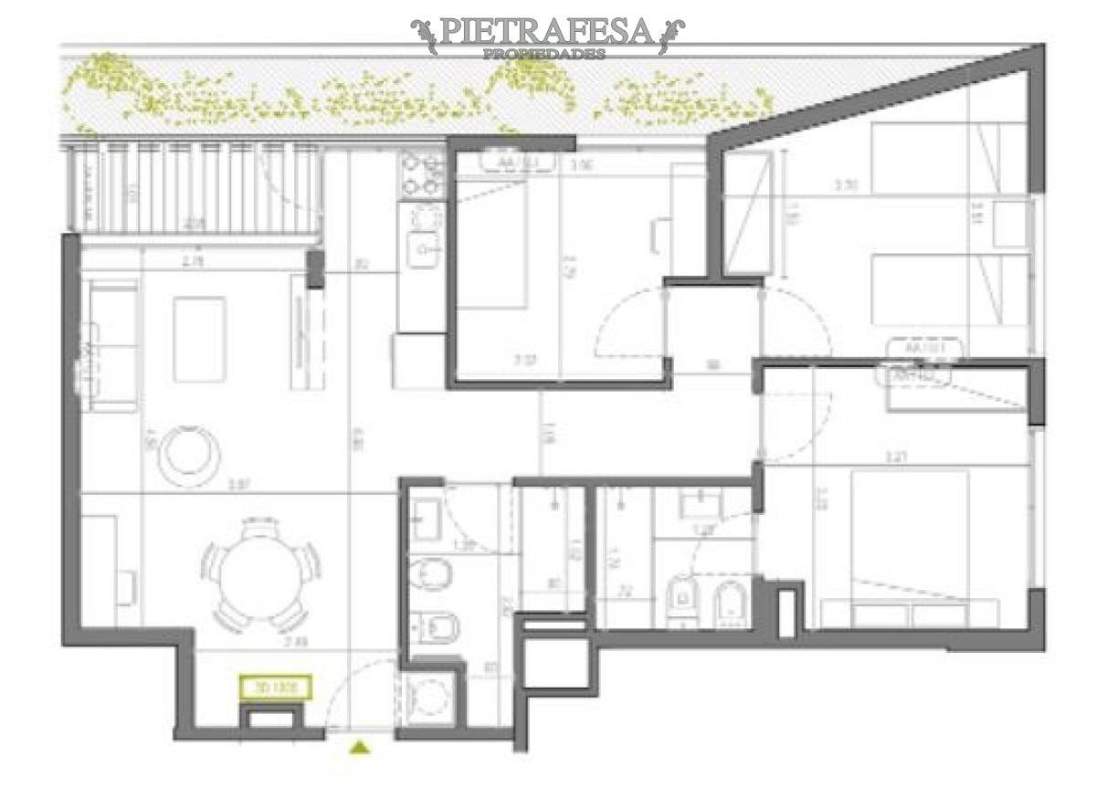 Apartamento ID.7667 - Apartamento en venta a estrenar 3 dormitorios 2 baño y terraza - Av. Libertador - Aguada