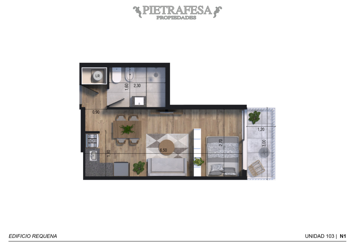 Apartamento ID.10203 - Monoambiente a estrenar con terraza -Cordón