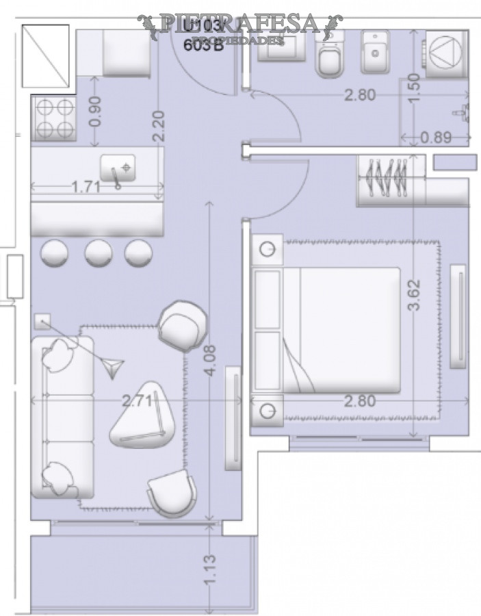 Apartamento ID.7687 - Apartamento en venta a estrenar 1 dormitorio, 1 baño y terraza - Luis. A. de Herrera- La Blanqueada