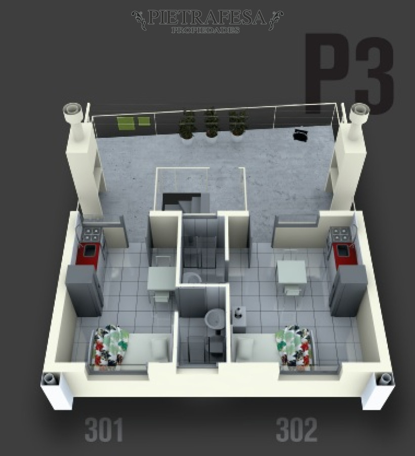 Apartamento ID.1622 - Monoambiente en alquiler - Colonia - Tres Cruces 