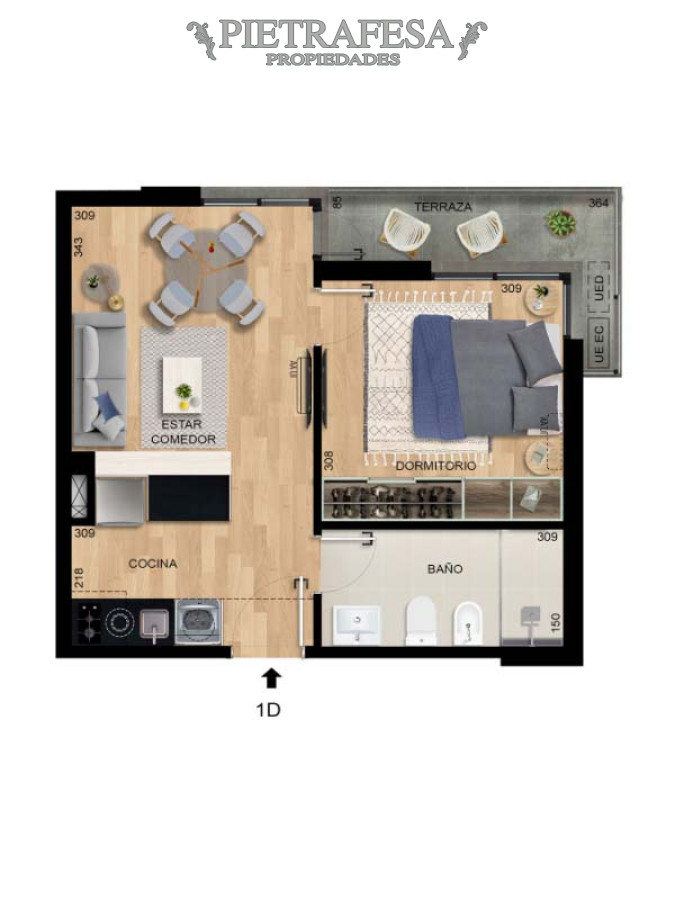 Apartamento ID.7735 - Apartamento a estrenar 1 dormitorio, 1 baño, terraza - Av. Italia- Malvin