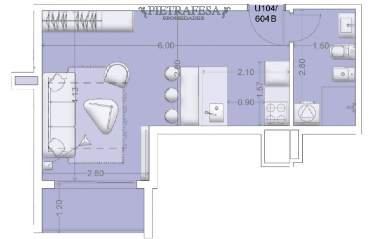 Apartamento ID.7685 - Monoambiente a estrenar con terraza- Luis. A. de Herrera- La Blanqueada