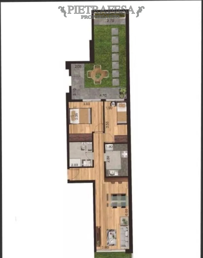 Apartamento ID.9331 - Apto a estrenar 2 dormitorios, 1 baño, gje-Malvin