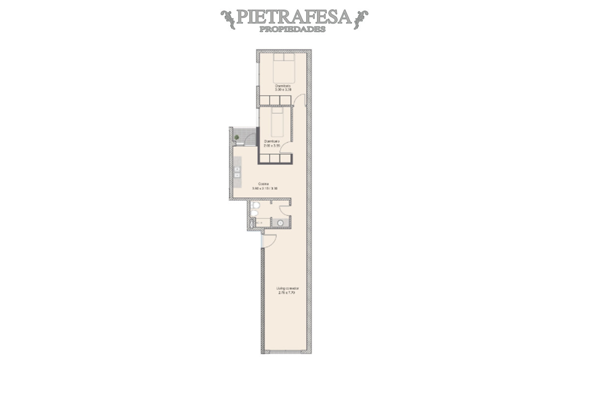 Apartamento ID.14213 - Apartamento en Edificio Tango - 2 dormitorios - 1 baño y Balcon con vista al mar