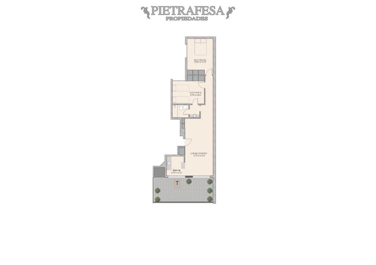 Apartamento ID.10445 - Apto con renta, 2 dormitorios, 1 baño y terraza-Barrio Sur