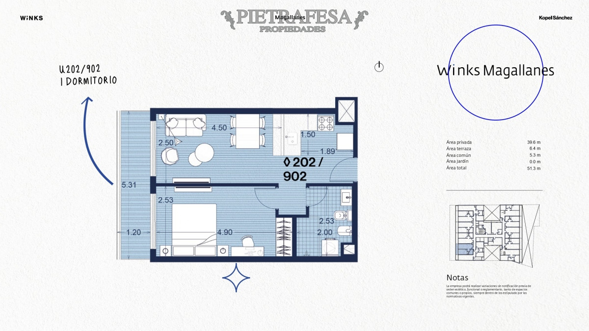 Apartamento ID.8481 - Apartamento a estrenar, 1 dormitorio, 1 baño y terraza-Magallanes- Palermo