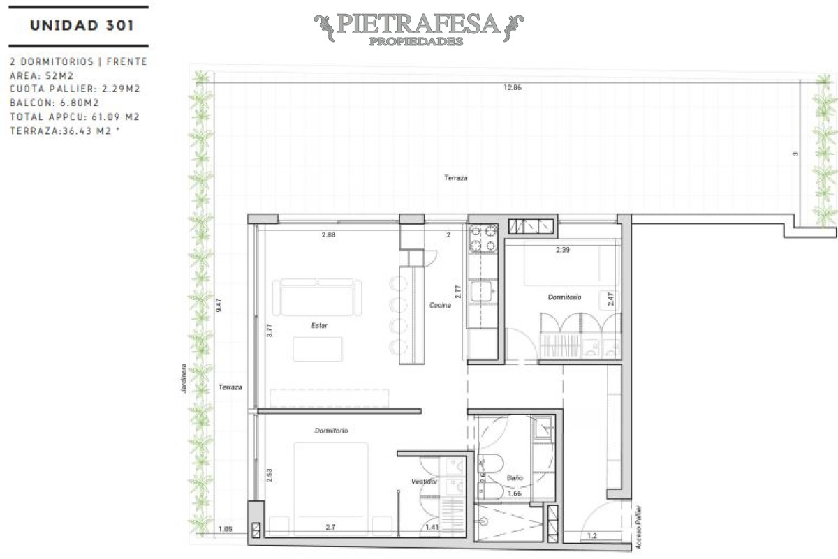 Apartamento ID.9422 - Apto a estrenar 2 dormitorios, 1 baño y terraza-Prado