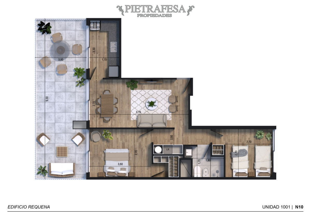 Apartamento ID.10206 - Apto a estrenar 2 dormitorios, 1 baño y terraza-Cordón