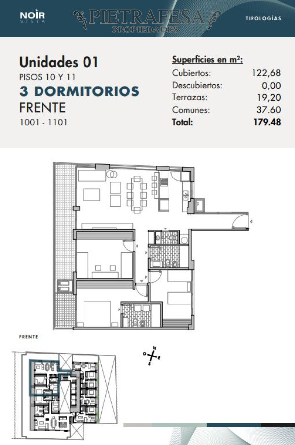 Apartamento ID.9986 - Apto a estrenar 3 dormitorios, 4 baños y terraza-Pocitos