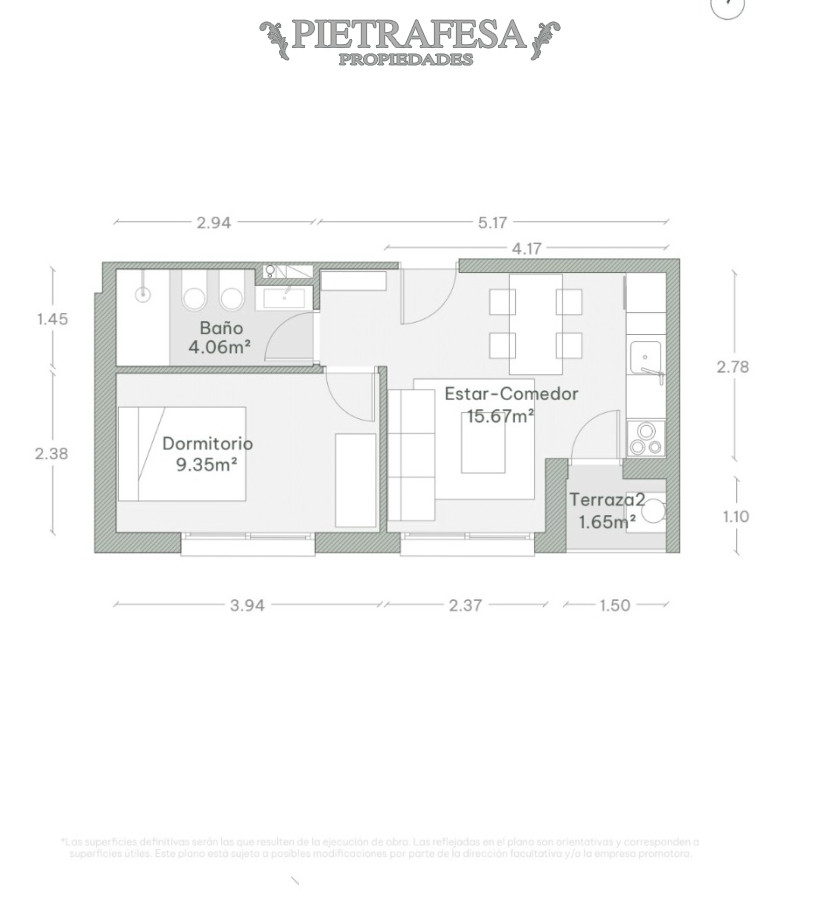 Apartamento ID.5318 - Apartamento a estrenar 2 dormitorios, 1 baño  Joaquín Requena- Cordón