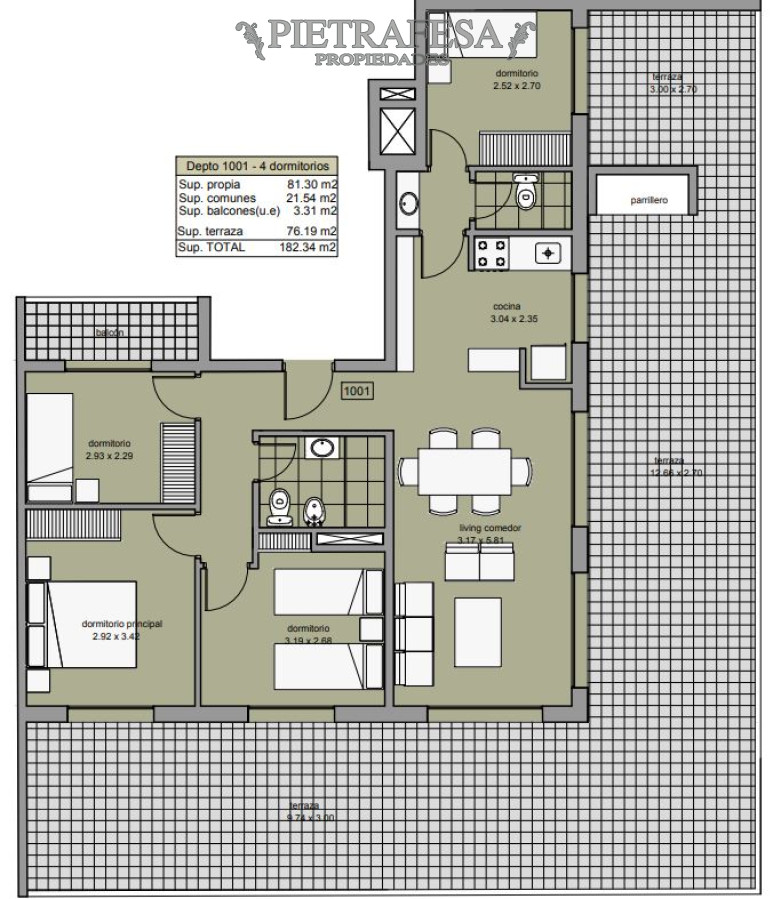 Apartamento ID.11448 - Apto a estrenar 4 dormitorios, 2 baños y terraza-Centro