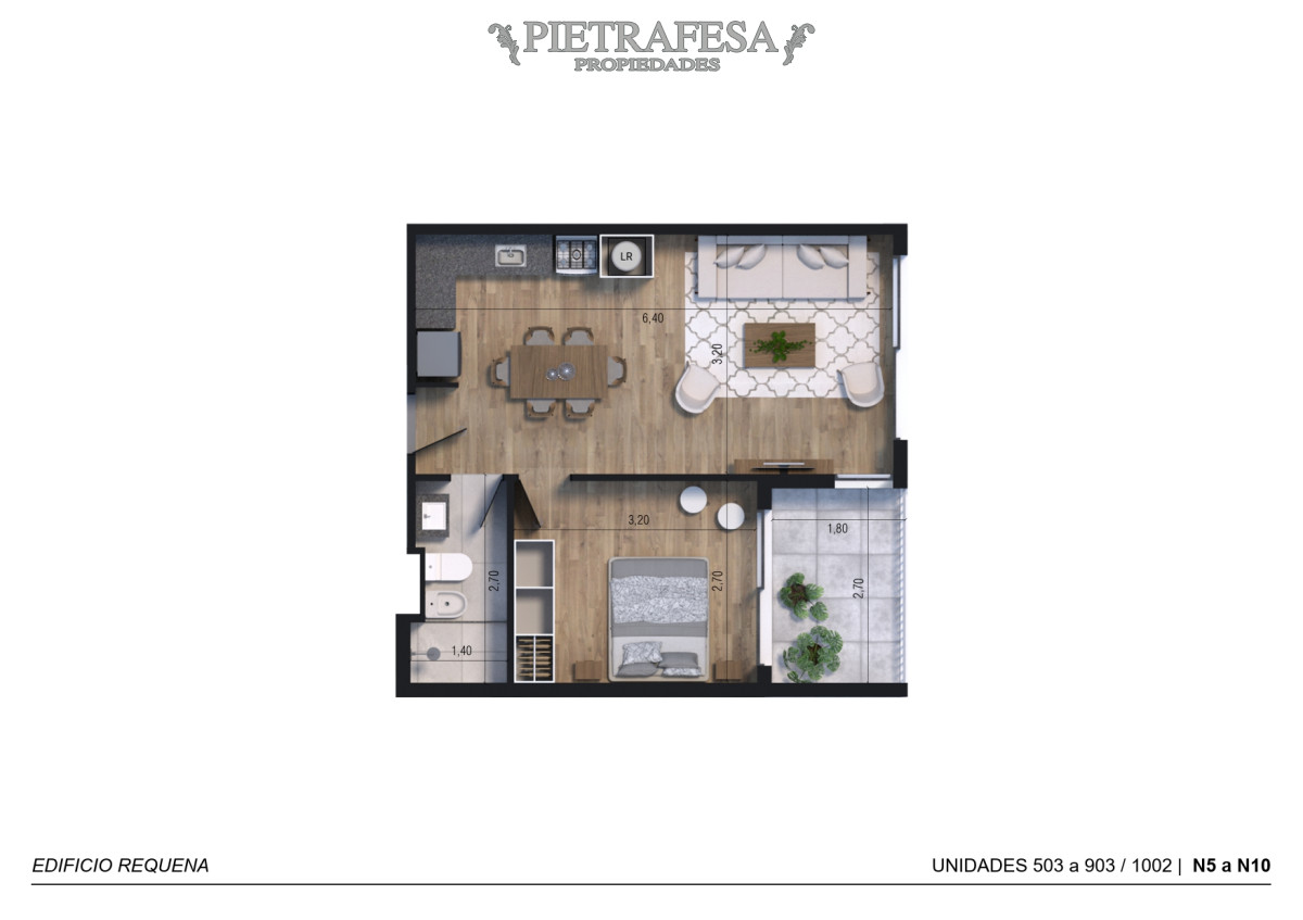 Apartamento ID.10204 - Apto a estrenar 1 dormitorio, 1 baño y terraza-Cordón