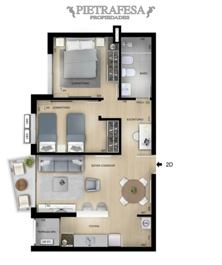 Apartamento ID.15013 - Apartamento en venta, 2 dormitorios, 1 baño, terraza. Centro.