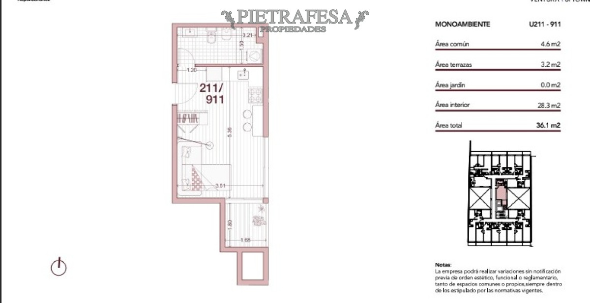 Apartamento ID.9112 - Monoambiente en venta con terraza-Cordón