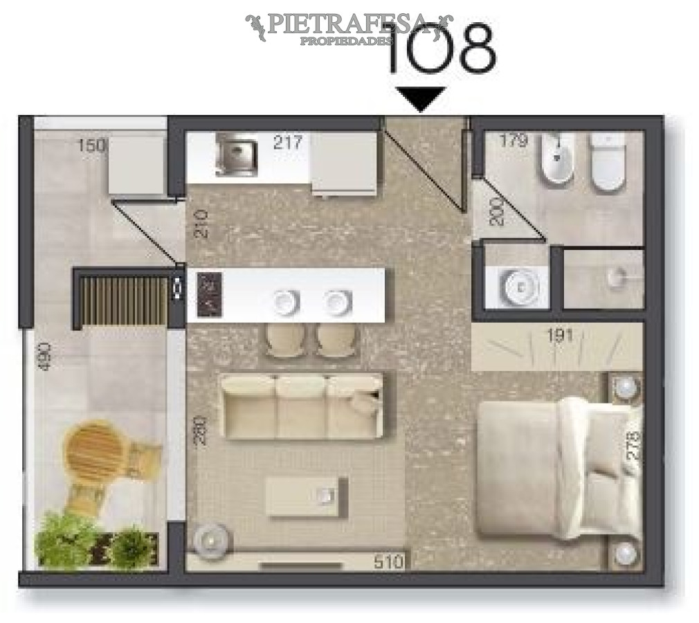 Apartamento ID.9144 - Monoambiente a estrenar con terraza- Punta Gorda