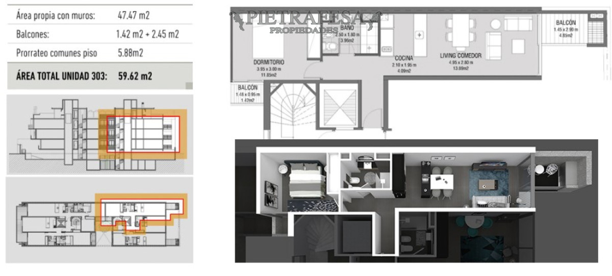 Apartamento ID.7095 - Apartamento a estrenar en venta, 1 dormitorio, 1 baño, terraza- a estrenar -Joaquin Núñez-Punta Carretas