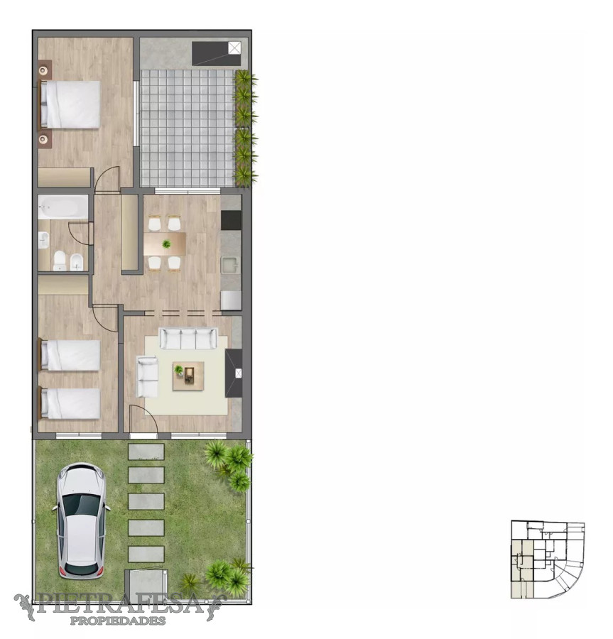 Casa ID.10574 - Casa a estrenar 2 dormitorios, 1 baño, patio, cochera-Malvin 