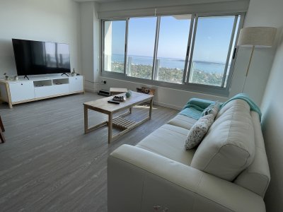 Piso alto con hermosa vista a Playa Mansa