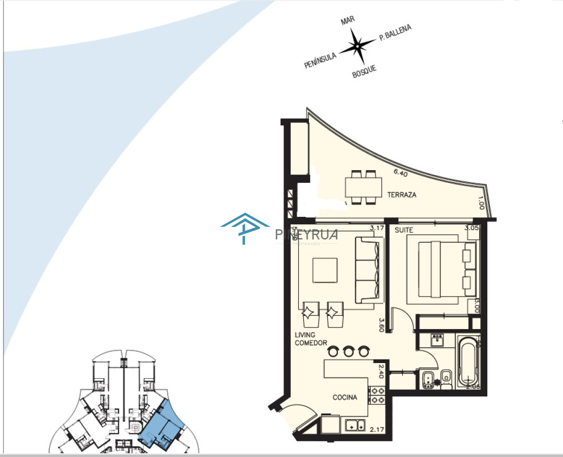 Venta apartamento 1 dormitorio parada 40 playa Mansa Punta del Este