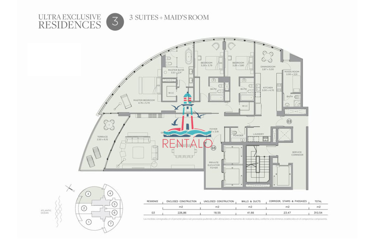 Apartamento ID.75 - Trump Tower 3 suites mas servicio a estrenar Oportunidad de compra 