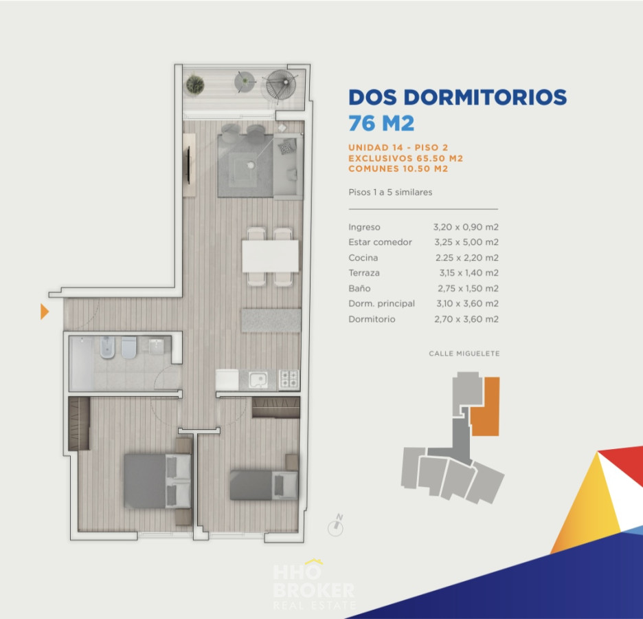 Edificio Gala Pop, venta departamento a estrenar, 2 dor.  Tres Cruces,  Montevideo. - HHO2901A