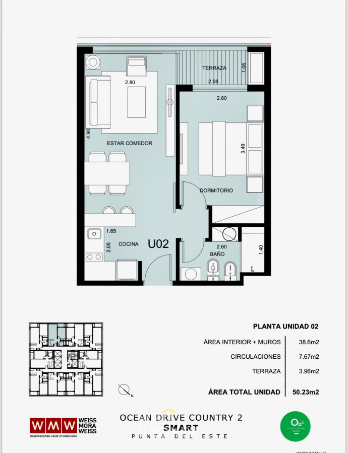 Venta 1 dor, Ocean Drive Country II, Zona Roosevelt, Punta del Este. - HHO2945A
