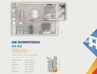 Edificio Gala Pop, venta departamento a estrenar, 1 dor.  Tres Cruces,  Montevideo.