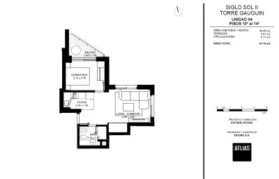 Apartamento en venta  1 dormitorio