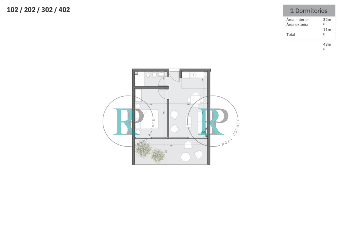 Apartamento ID.2569 - Apartamento de un dormitorio con terraza en venta a 2 cuadras de la mansa