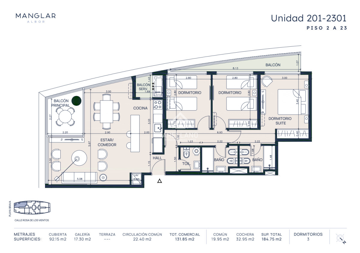 Apartamento ID.4614 - Apartamento en venta 3 dormitorios, 2 baños en pozo, Punta del Este