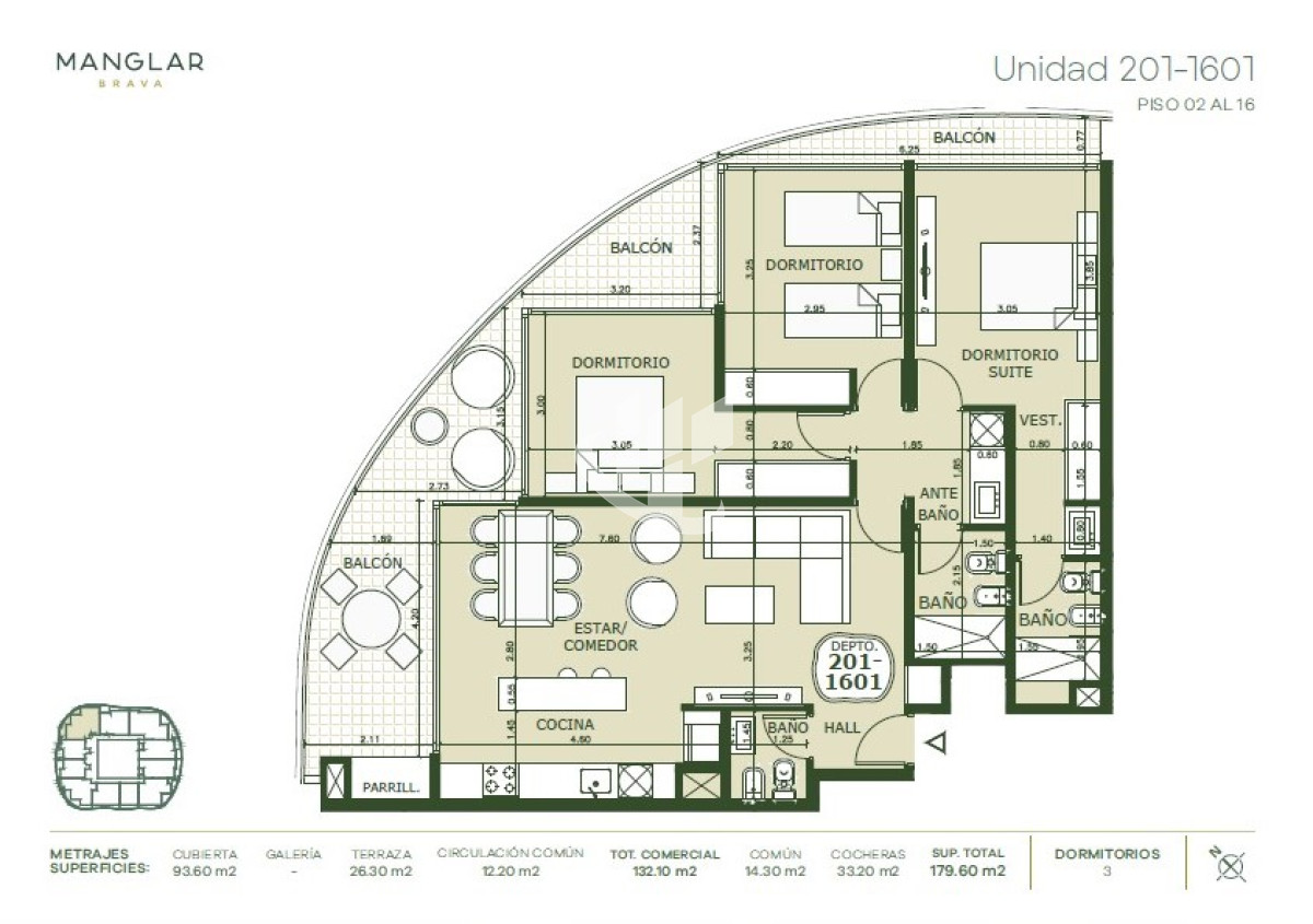 Apartamento ID.809 - Apartamento de 3 dormitorios en venta, Playa Brava Punta del Este