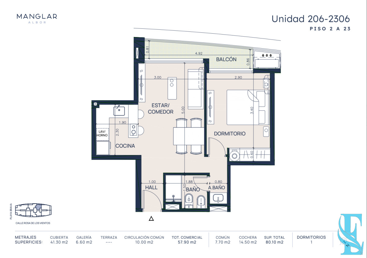 Apartamento ID.672 - Apartamento en venta de 1 dormitorio en pozo, Punta del Este, Playa Brava.