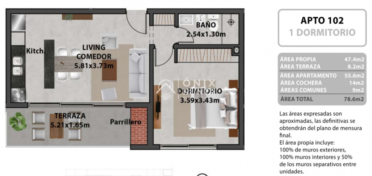 Apartamento ID.140 - Apartamento en venta de 1 dormitorio en Playa Brava, Punta del Este