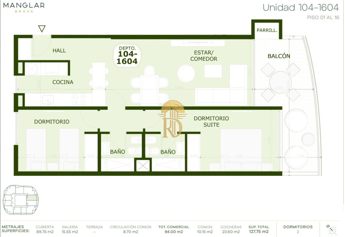 Apartamento en venta de 2 dormitorios en Manglar Brava, Playa Brava, Punta del Este -id-829-1