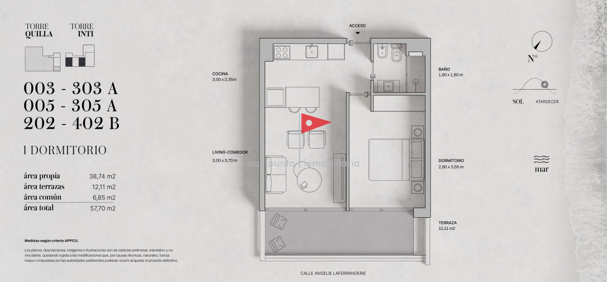 Apartamento ID.108 - departamento en venta en pozo 1 línea de Mansa  Punta del Este