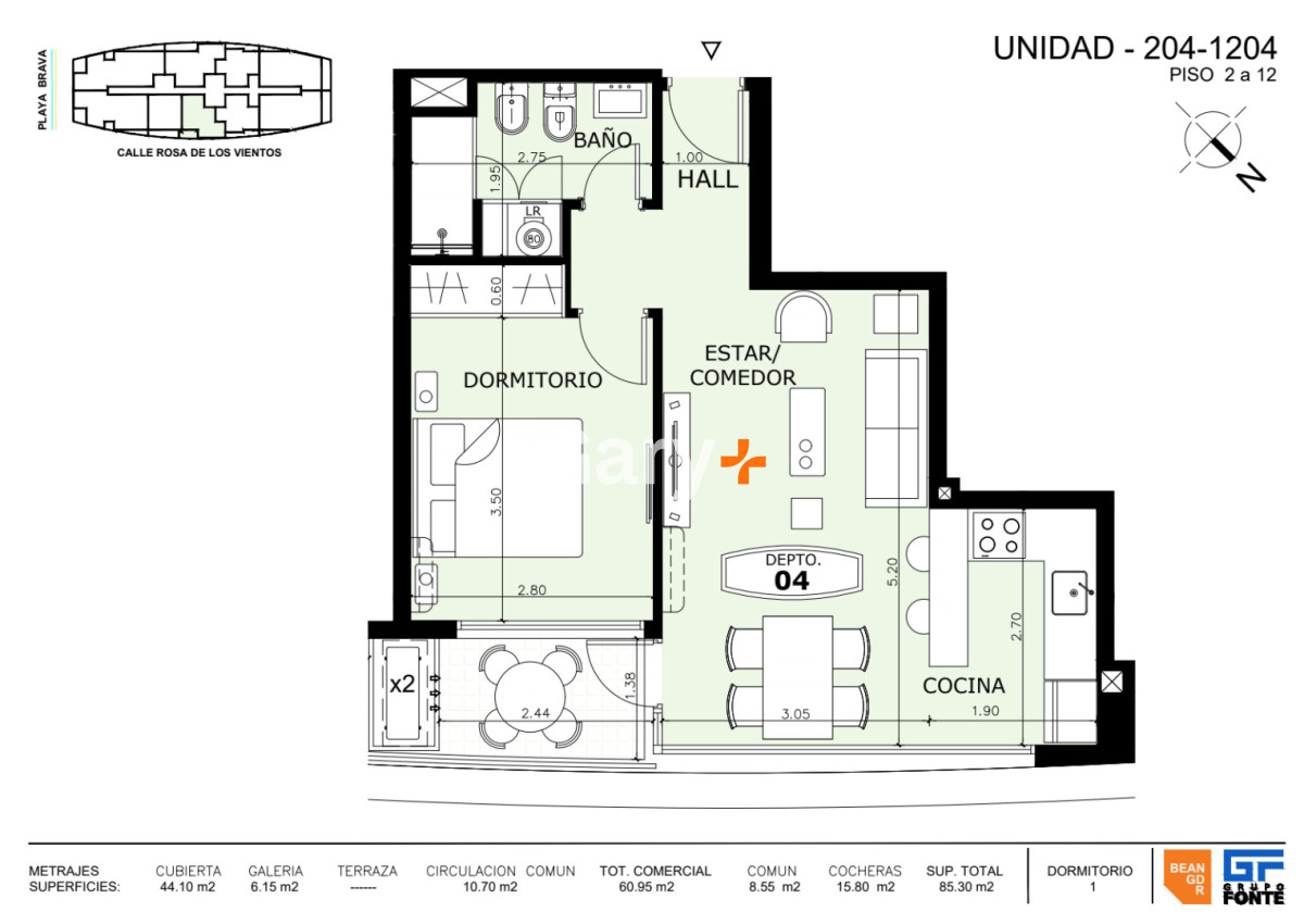 Apartamento ID.29303 - Apartamento de 1 dormitorio en venta en Manglar Albor, Playa Brava, Punta del Este