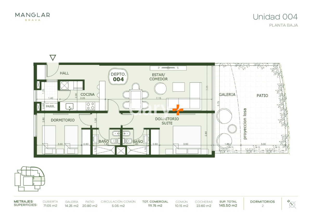 Apartamento ID.26174 - Apartamento de 2 dormitorios en venta, Playa Brava, Punta del Este