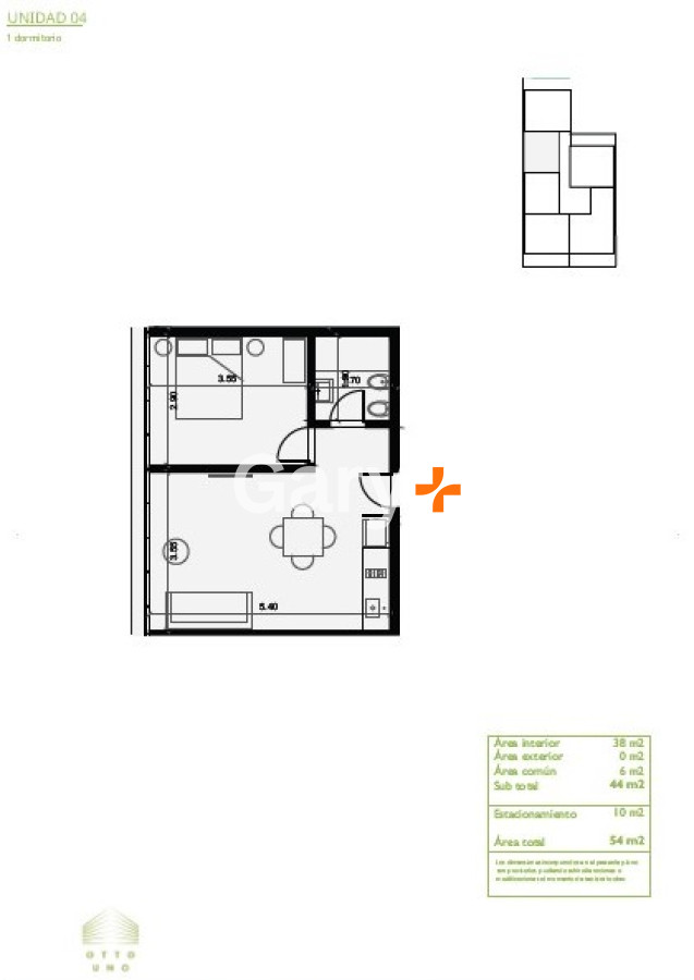 Apartamento ID.26295 - Apartamento en venta  de 1 dormitorio a estrenar sobre Roosevelt