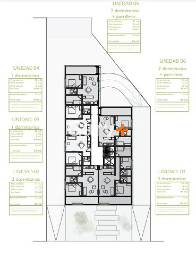 Apartamento ID.26295 - Apartamento en venta  de 1 dormitorio a estrenar sobre Roosevelt